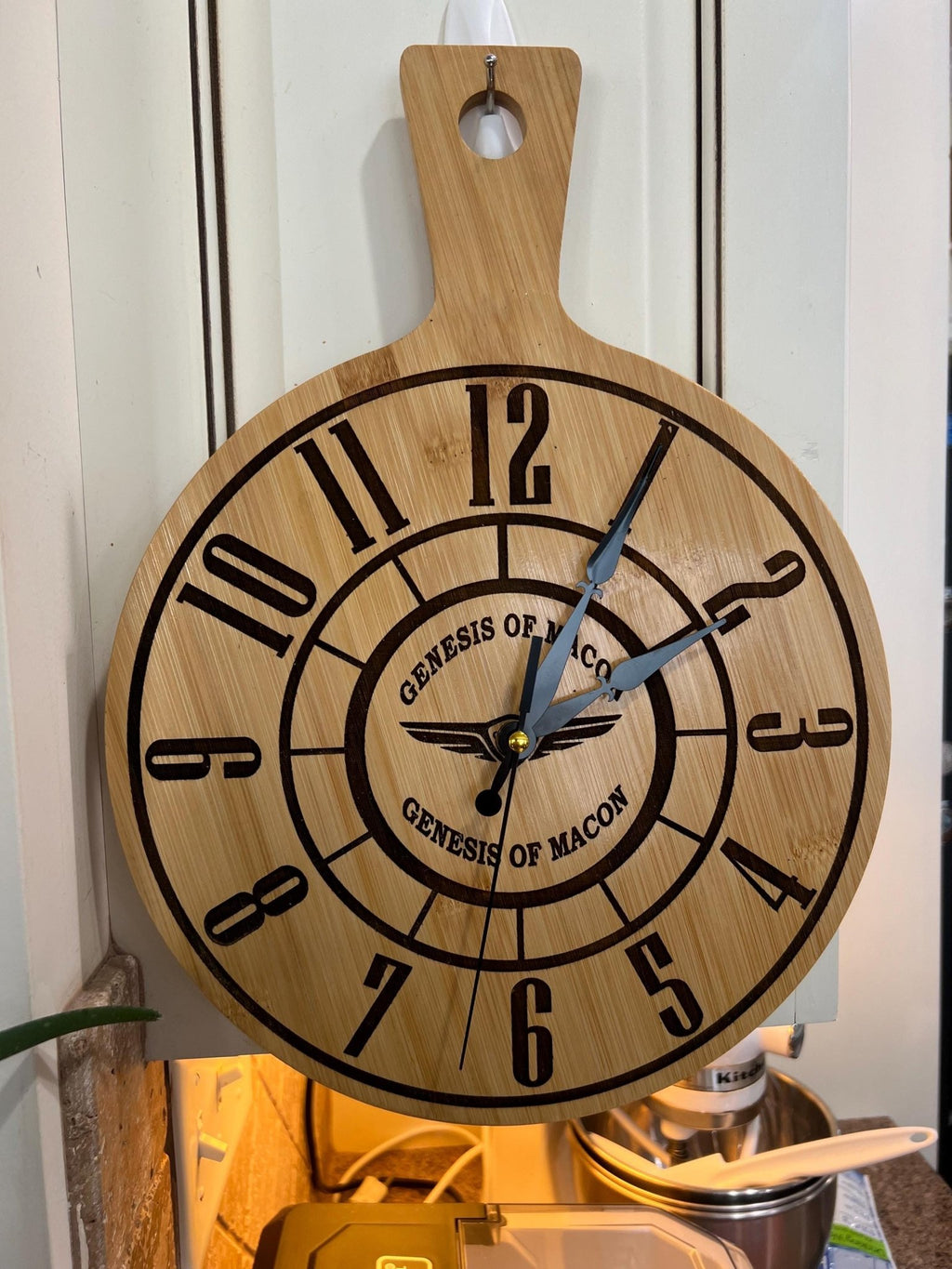 Custom Bamboo Wall Clock - Dog Time Outlet