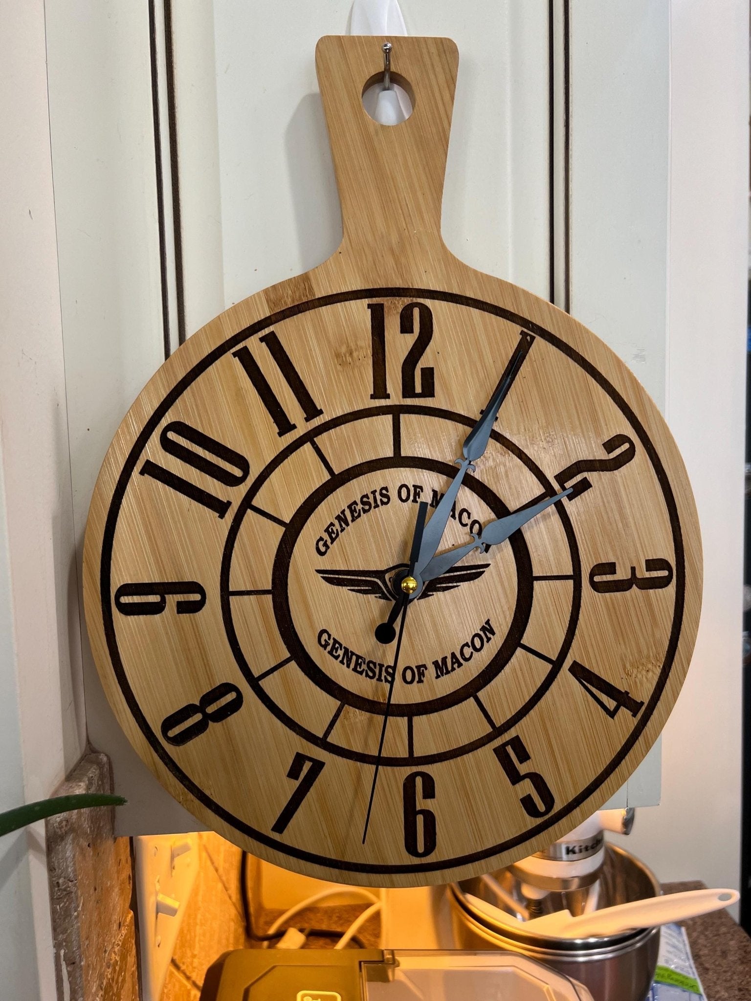 Custom Bamboo Wall Clock - Dog Time Outlet