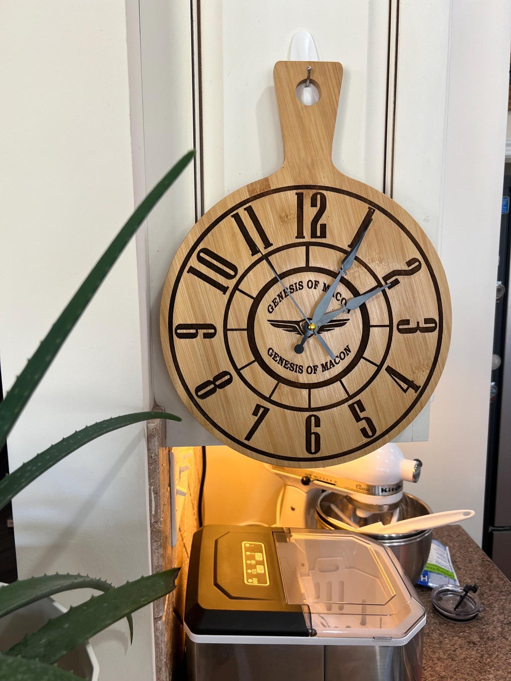 Custom Bamboo Wall Clock - Dog Time Outlet