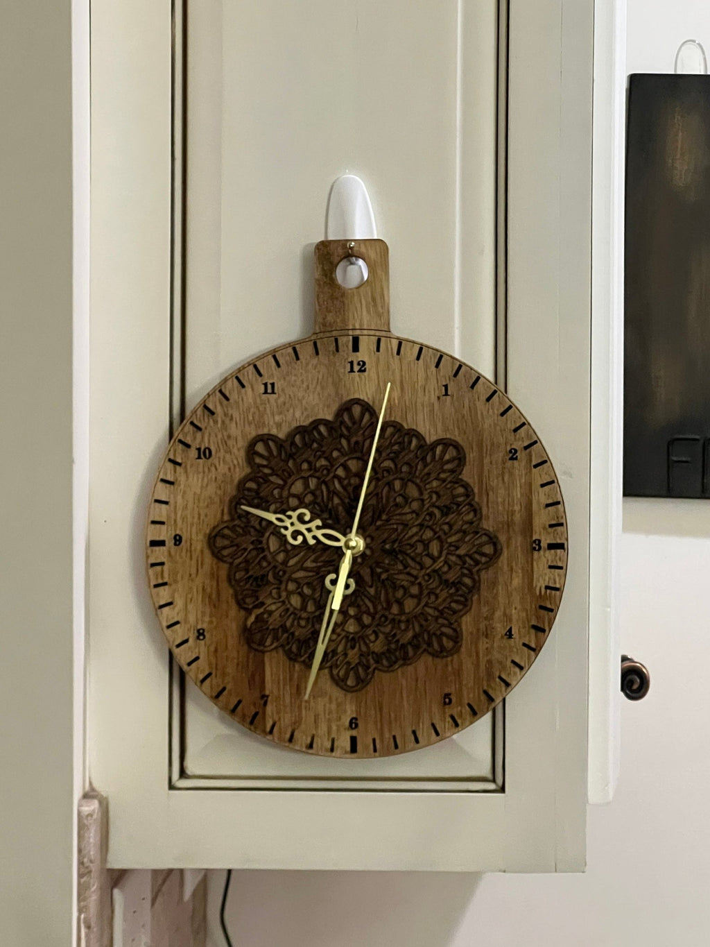Custom Made Wood Pattern Clock - Dog Time Outlet