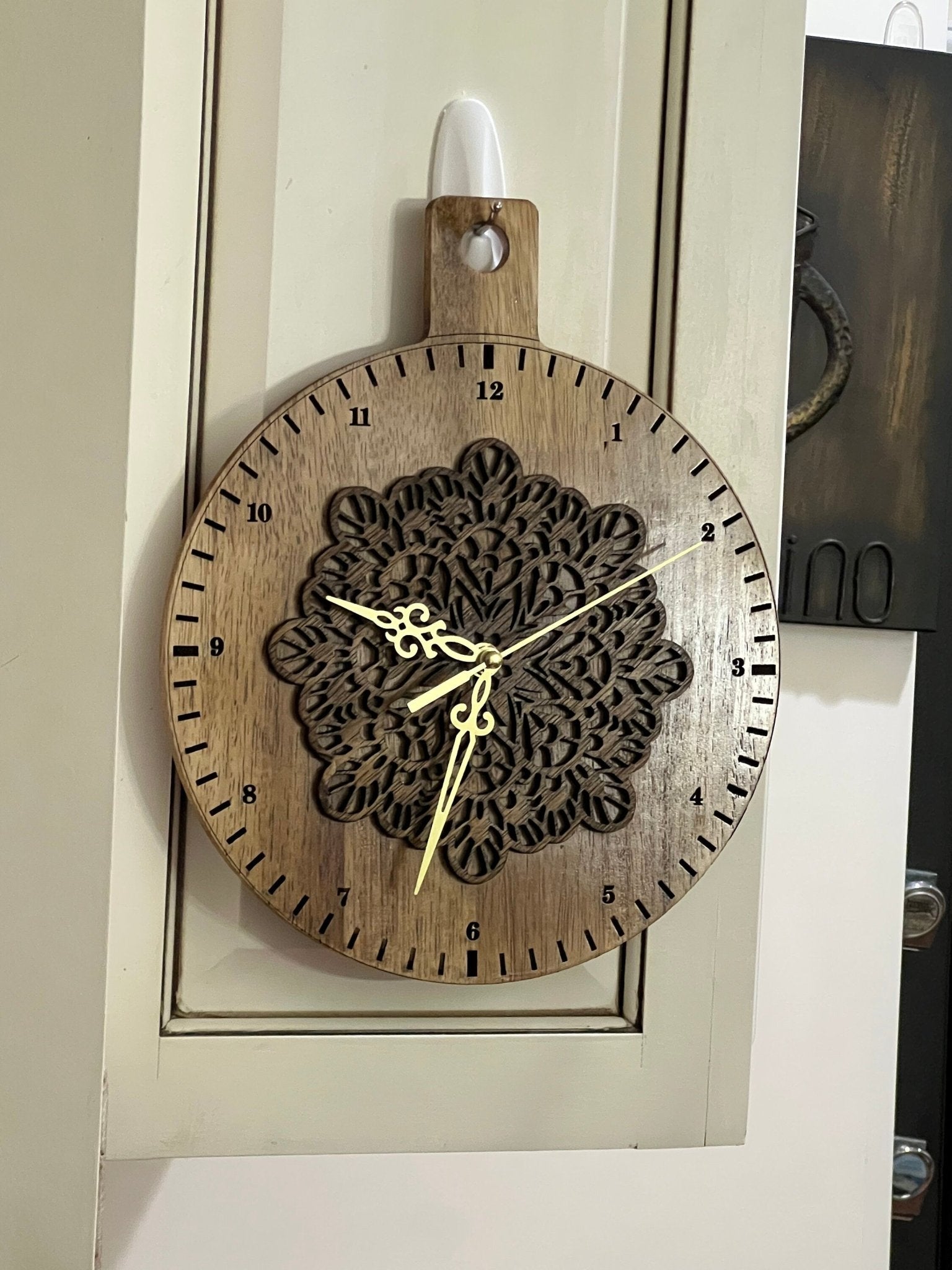Custom Made Wood Pattern Clock - Dog Time Outlet