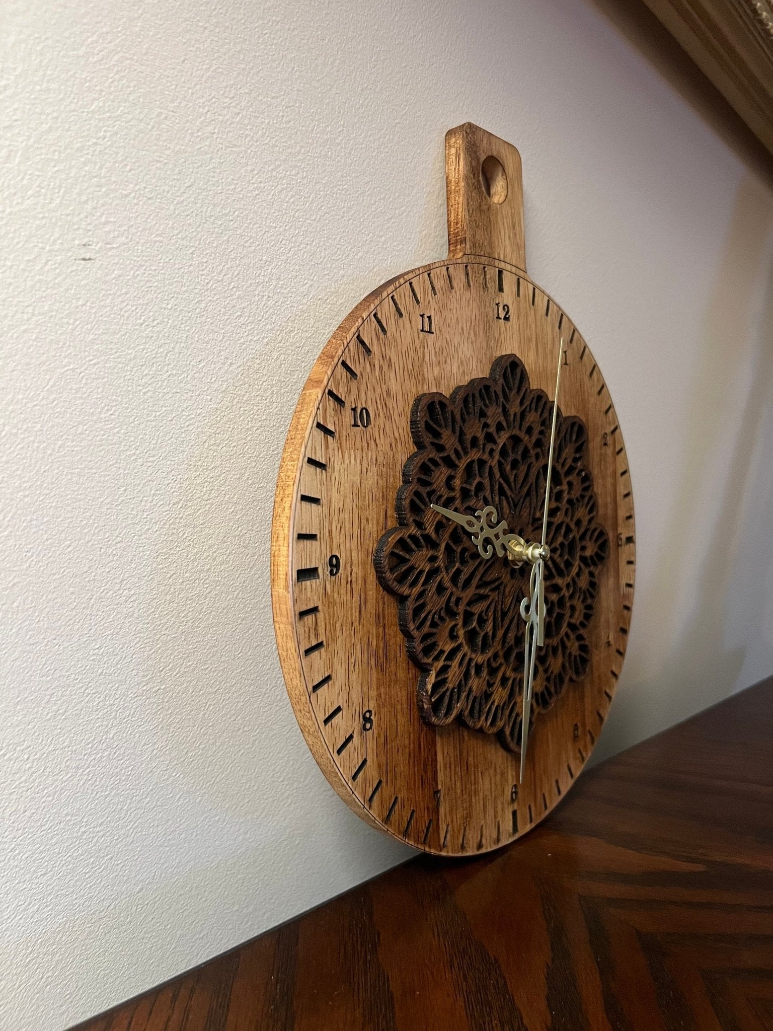 Custom Made Wood Pattern Clock - Dog Time Outlet