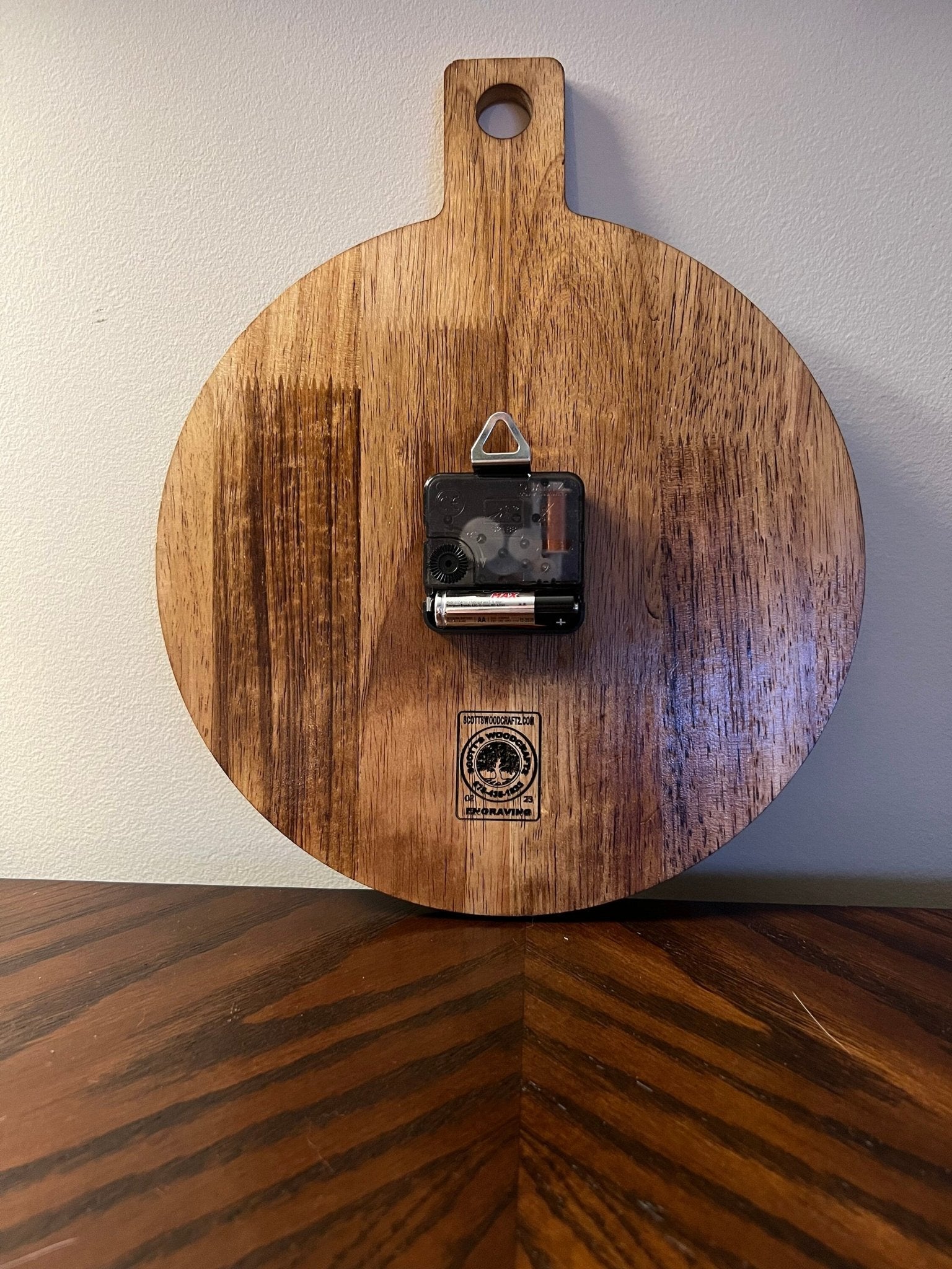 Custom Made Wood Pattern Clock - Dog Time Outlet