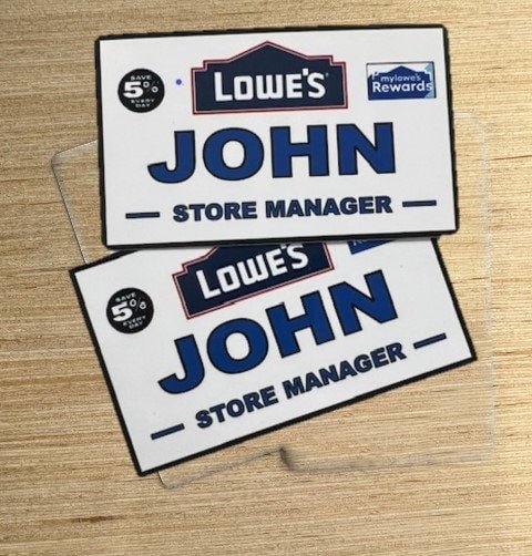 Customizable Metal Lowe's Name Plate: Full Color Personalized Long Lasting Employee Tag - Dog Time Outlet