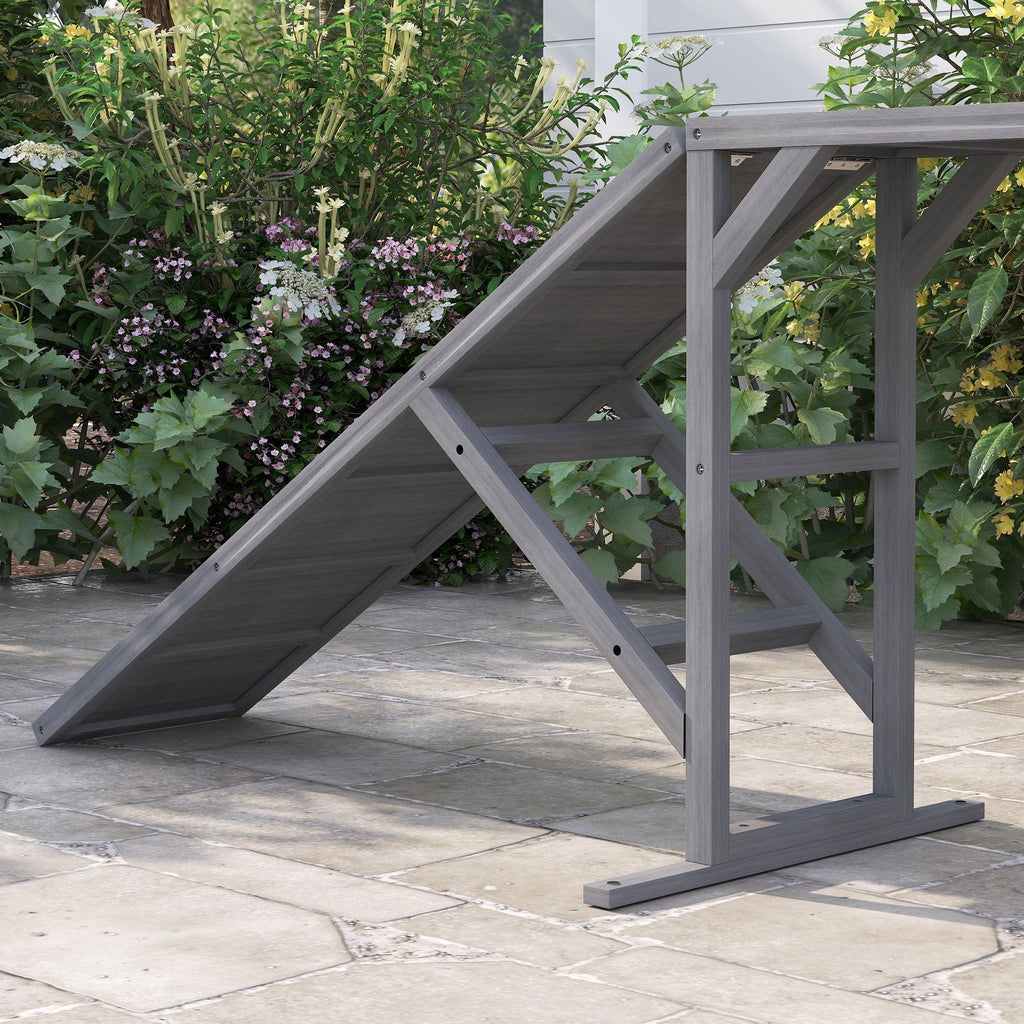 Dog Agility Equipment Ramp with Safety Bar, Non - slip Surface, for Walk and Pause Training, Gray - Dog Time Outlet