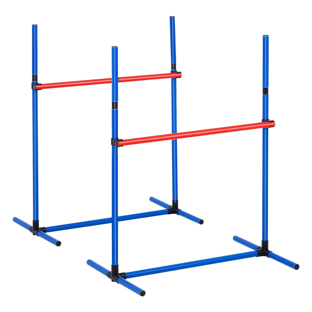 Dog Agility Training Equipment, 4 PCS Set - Adjustable High Hurdles and Jump Ring, Puppy Obstacle Course Jump Starter Kit with Poles Storage Bag for Backyard, Indoor, Outdoor - Dog Time Outlet