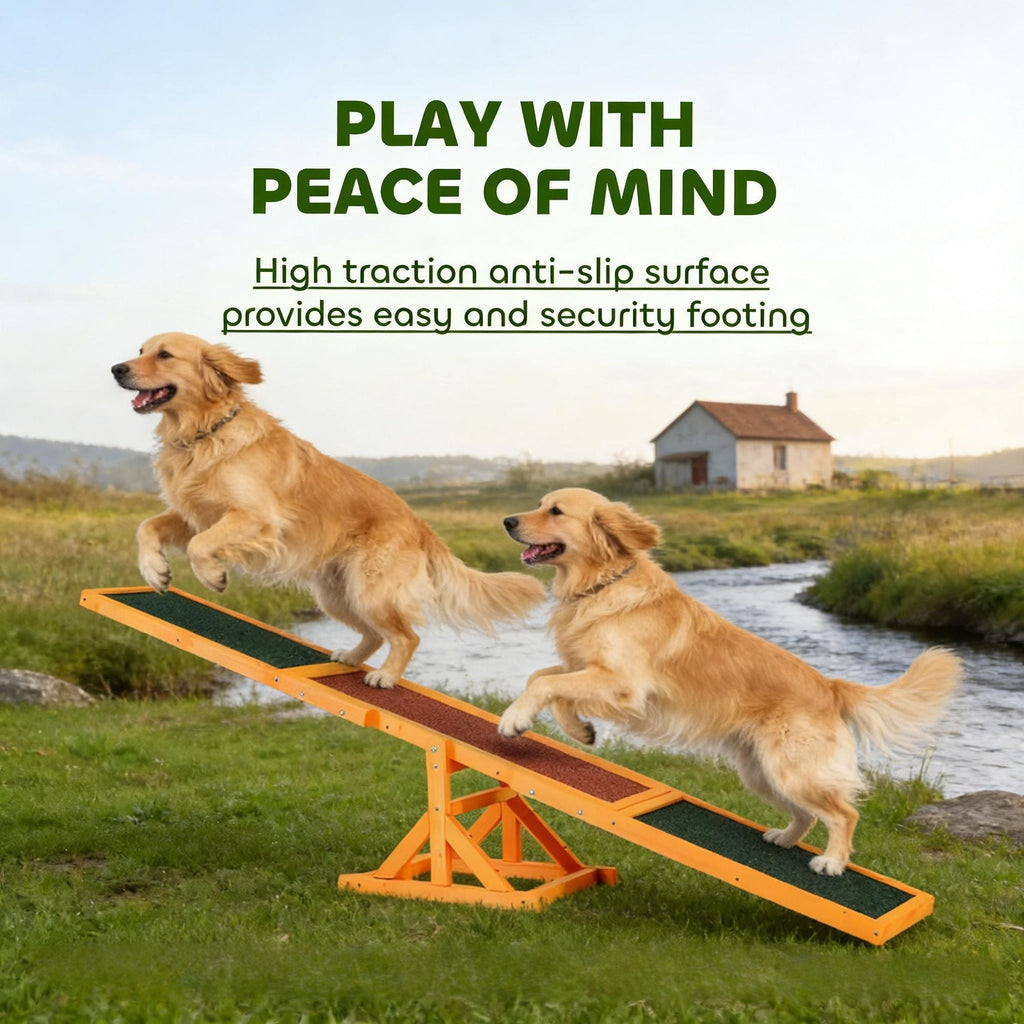 Dog Agility Training Seesaw Toy – Wooden Balance Equipment for Fun Run Games and Exercise - Dog Time Outlet