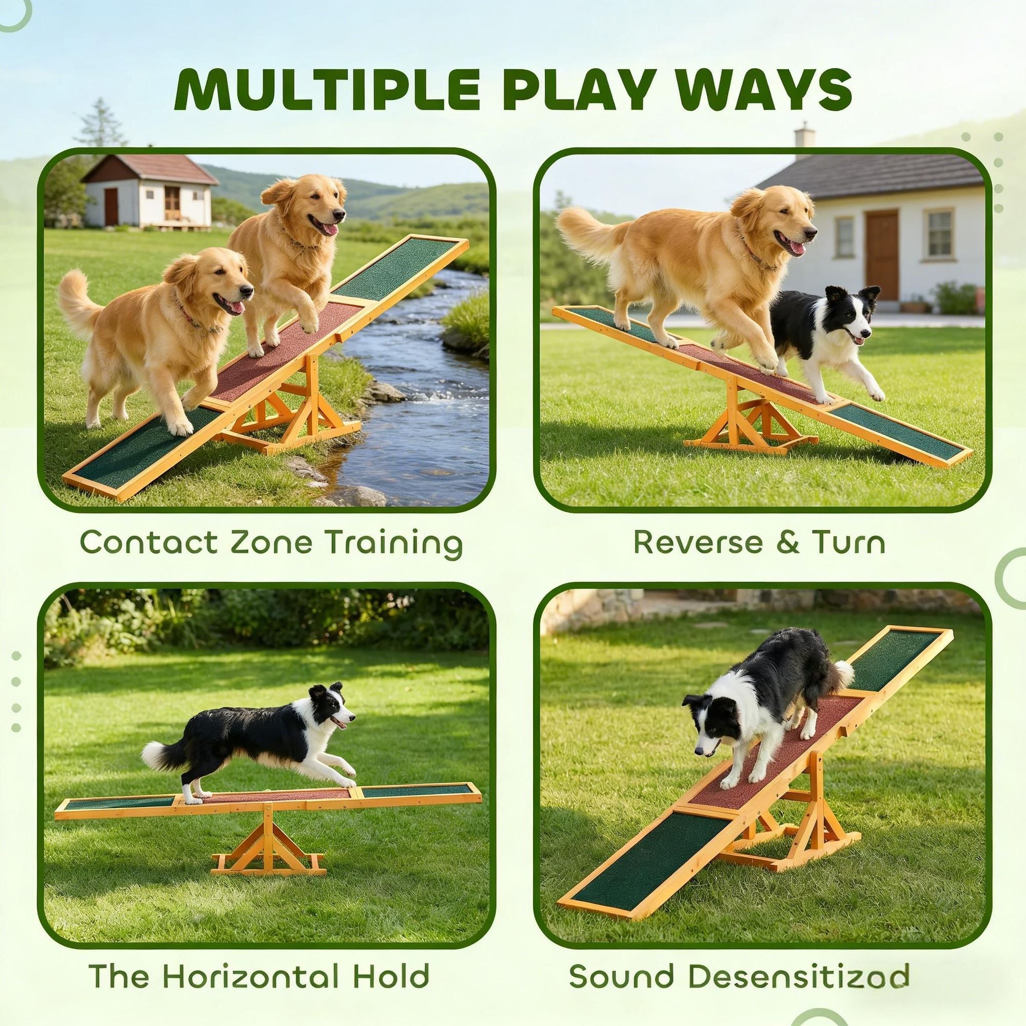 Dog Agility Training Seesaw Toy – Wooden Balance Equipment for Fun Run Games and Exercise - Dog Time Outlet