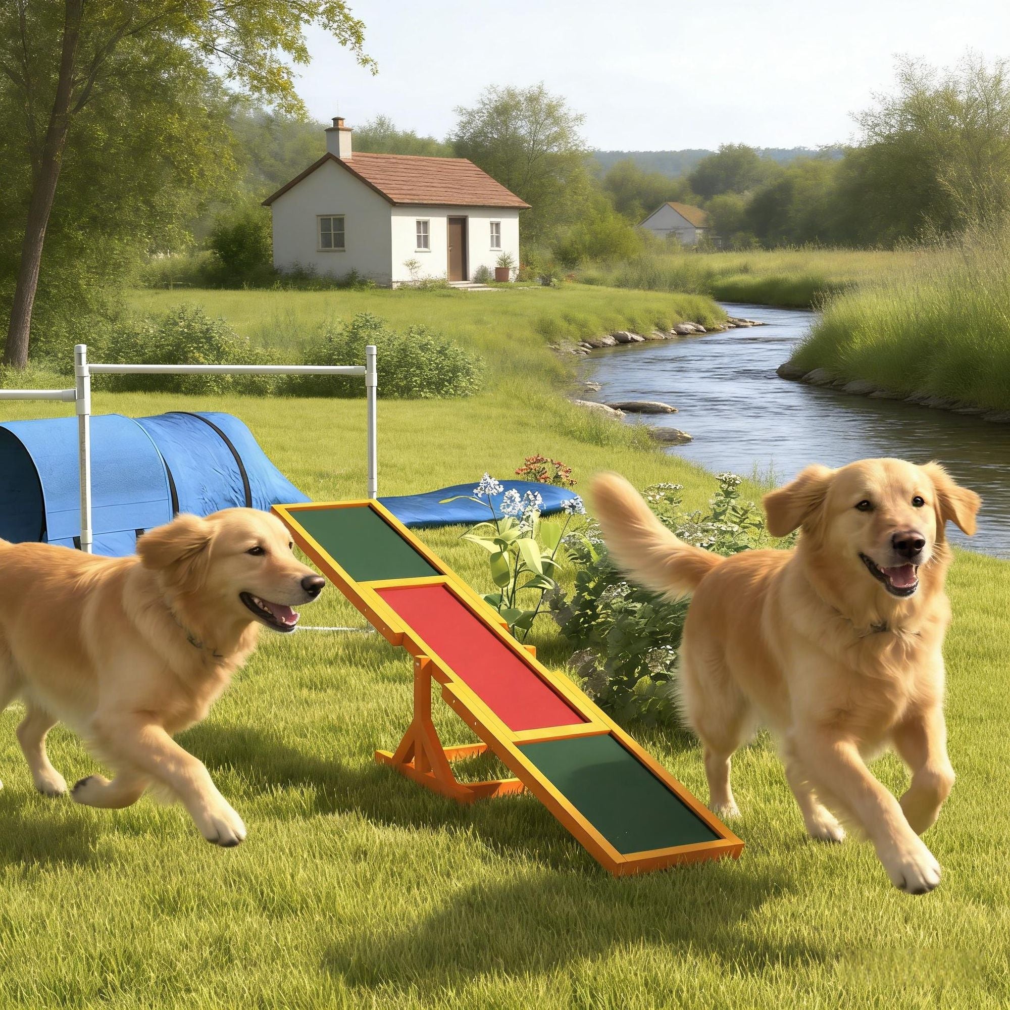 Dog Agility Training Seesaw Toy – Wooden Balance Equipment for Fun Run Games and Exercise - Dog Time Outlet