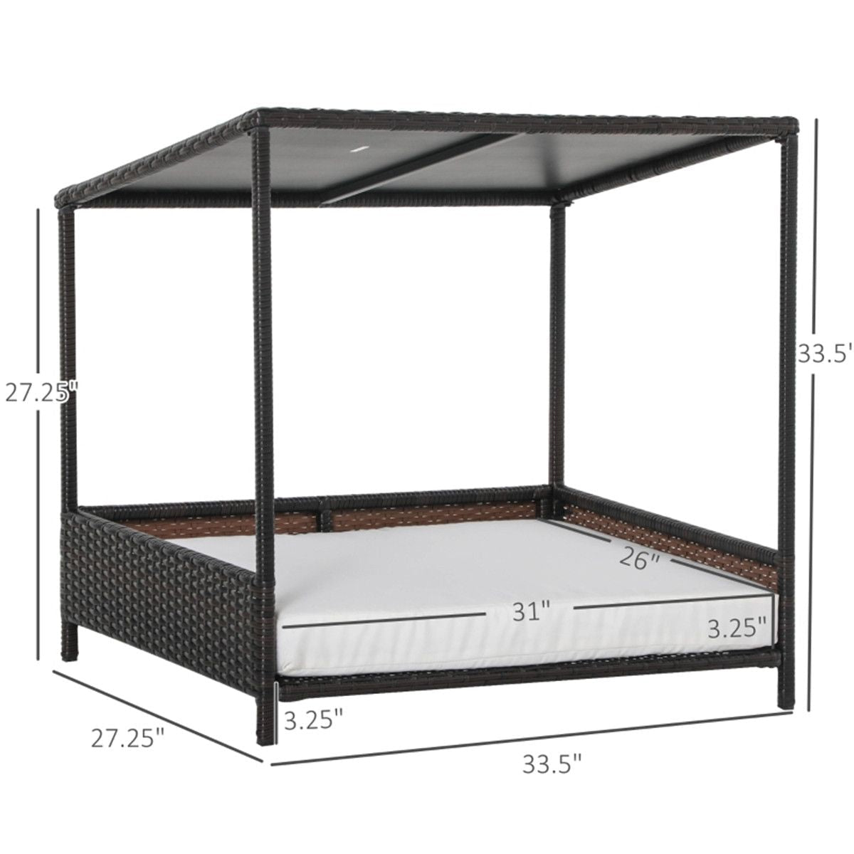 Dog Bed/ Dog House / Rattan Pet Sofa ( Amazon Shipping)(Prohibited by WalMart) - Dog Time Outlet