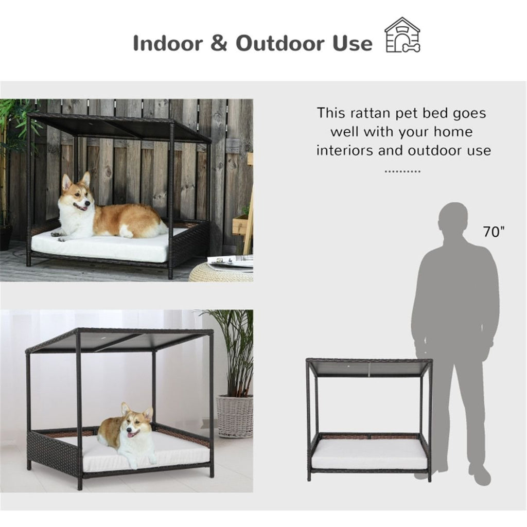 Dog Bed/ Dog House / Rattan Pet Sofa ( Amazon Shipping)(Prohibited by WalMart) - Dog Time Outlet