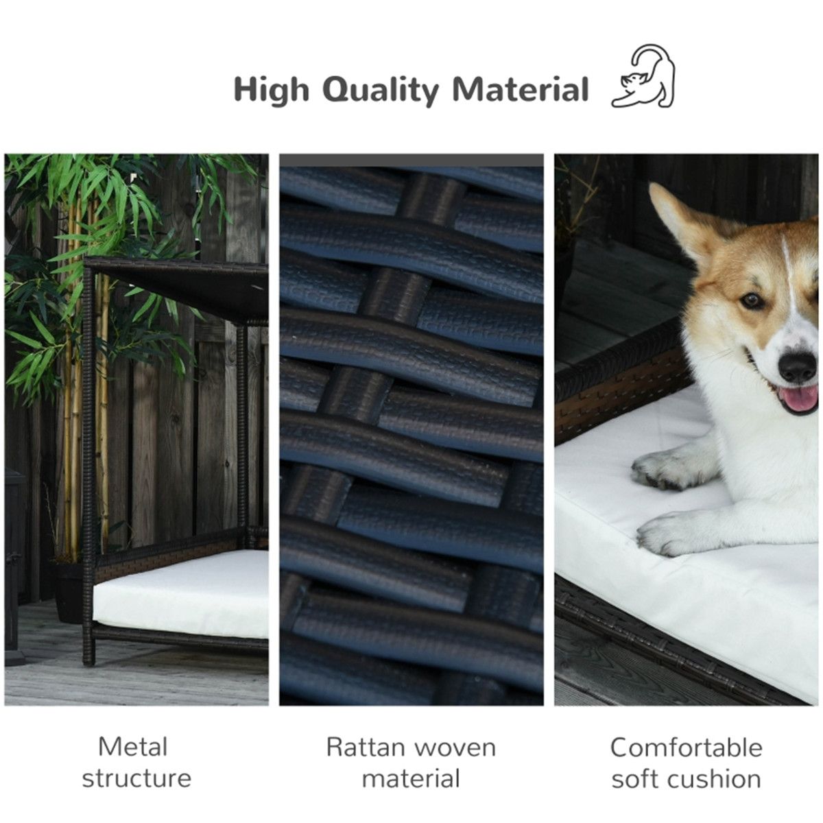 Dog Bed/ Dog House / Rattan Pet Sofa ( Amazon Shipping)(Prohibited by WalMart) - Dog Time Outlet