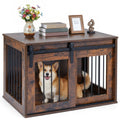 Dog Crate Furniture Heavy Duty Dog Kennel with Sliding Barn Door - Dog Time Outlet
