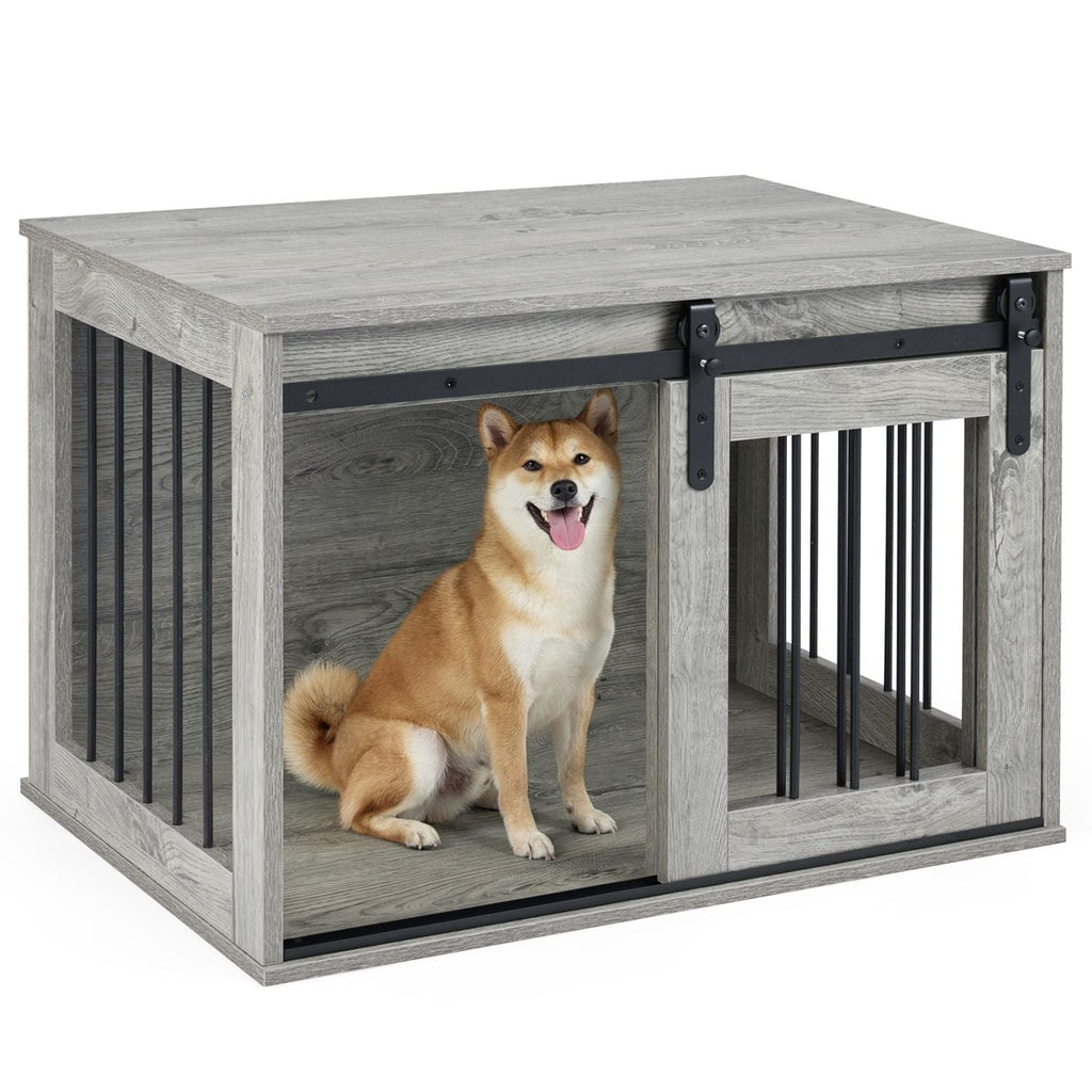 Dog Crate Furniture Heavy Duty Dog Kennel with Sliding Barn Door - Dog Time Outlet