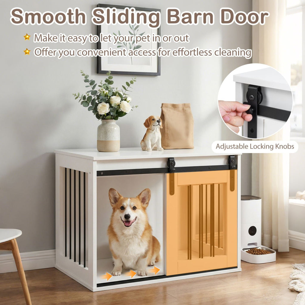 Dog Crate Furniture Heavy Duty Dog Kennel with Sliding Barn Door - Dog Time Outlet
