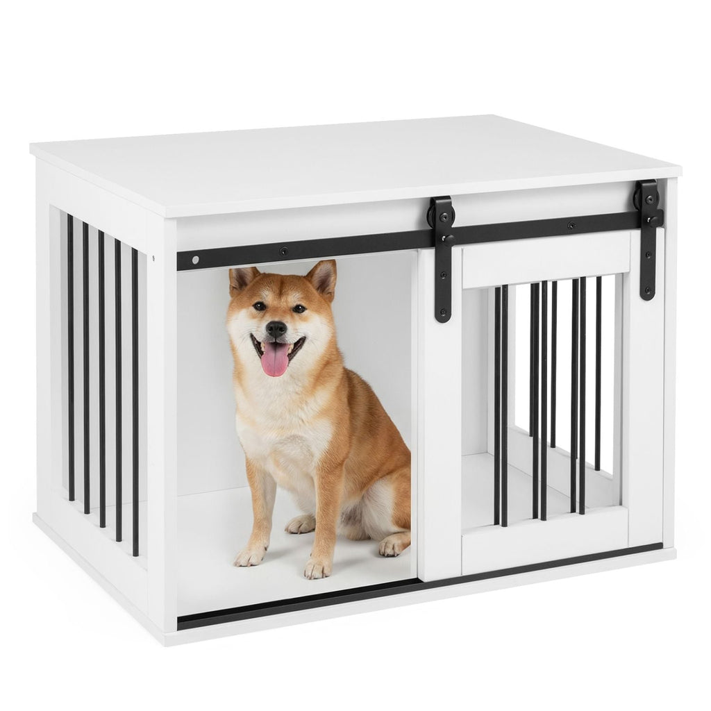 Dog Crate Furniture Heavy Duty Dog Kennel with Sliding Barn Door - Dog Time Outlet
