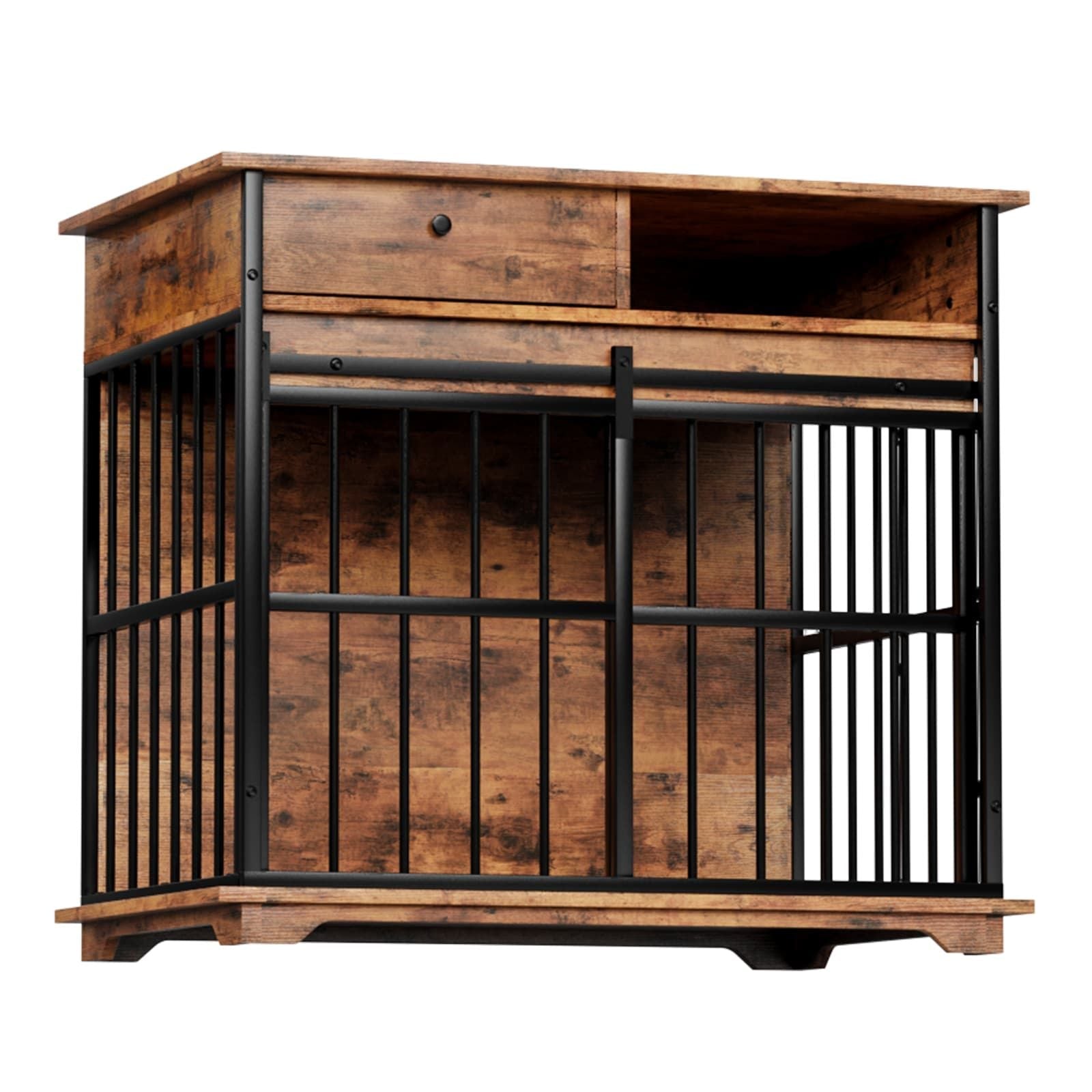 Dog Crate Furniture , Large Dog Cage Furniture with Tray for Medium Large Dogs, Wooden Dog Kennel Furniture - Dog Time Outlet