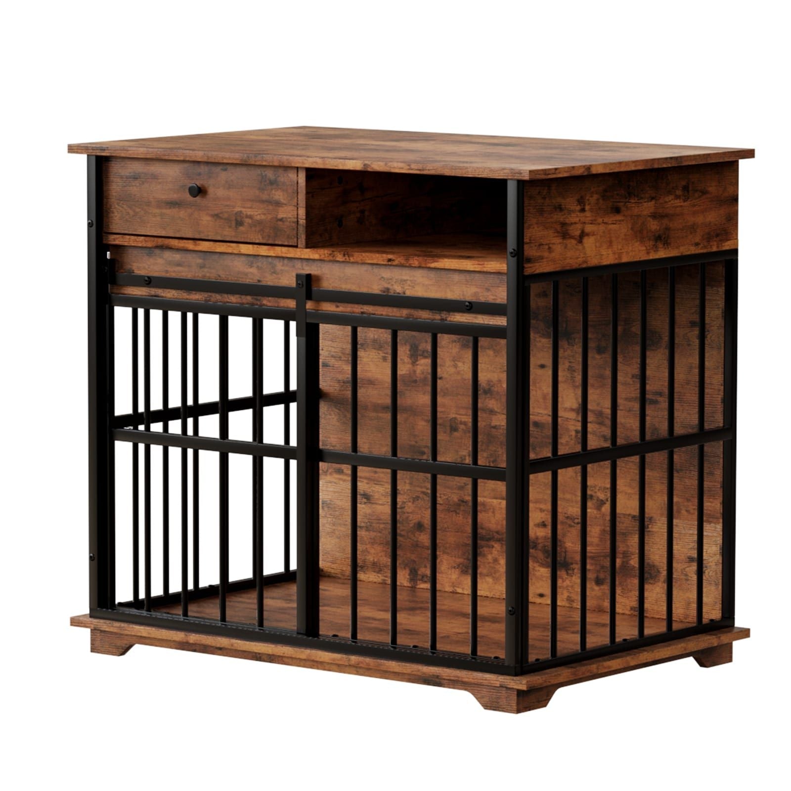 Dog Crate Furniture , Large Dog Cage Furniture with Tray for Medium Large Dogs, Wooden Dog Kennel Furniture - Dog Time Outlet