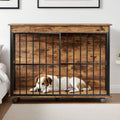 Dog Crate Furniture , Large Dog Cage Furniture with Tray for Medium Large Dogs, Wooden Dog Kennel Furniture - Dog Time Outlet