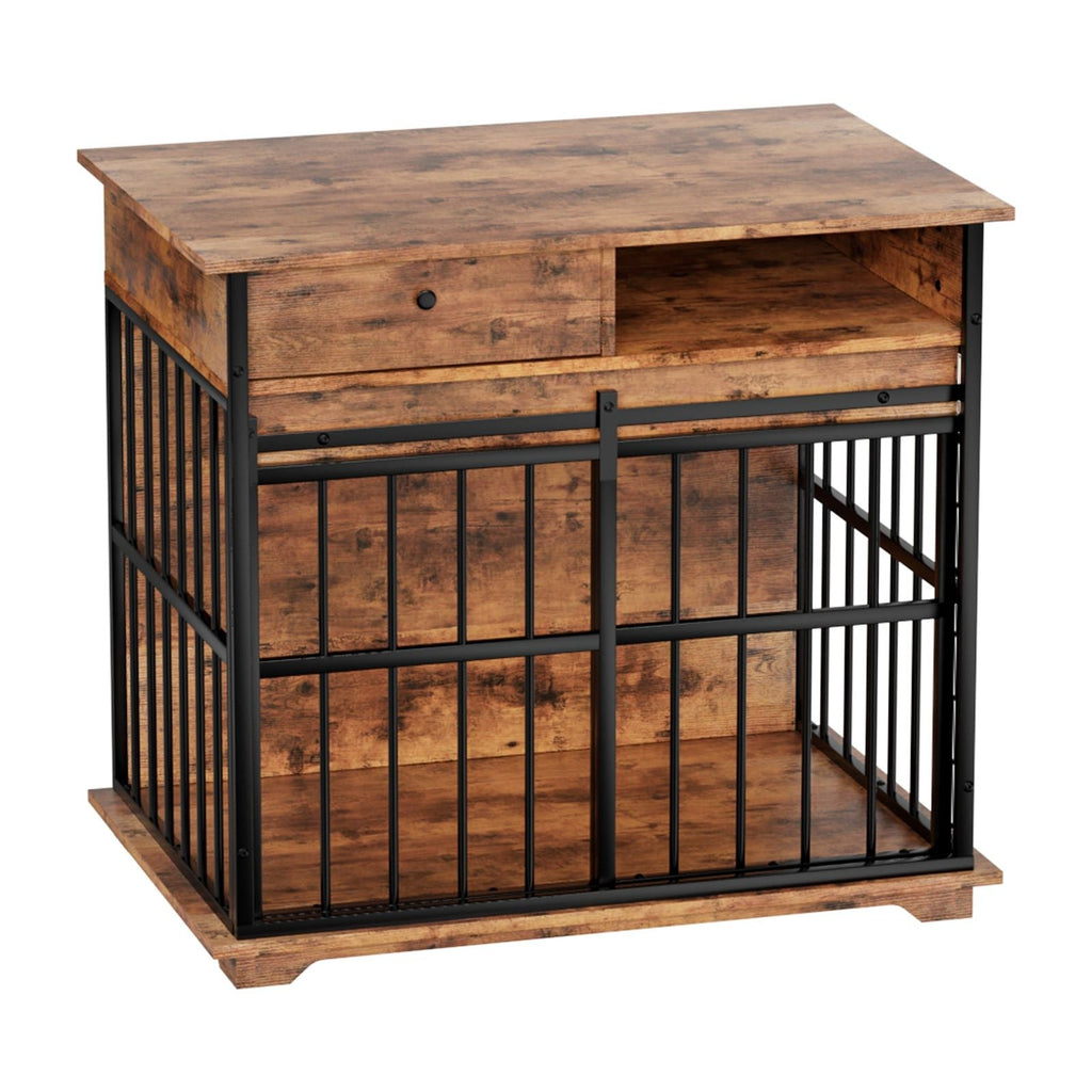 Dog Crate Furniture , Large Dog Cage Furniture with Tray for Medium Large Dogs, Wooden Dog Kennel Furniture - Dog Time Outlet