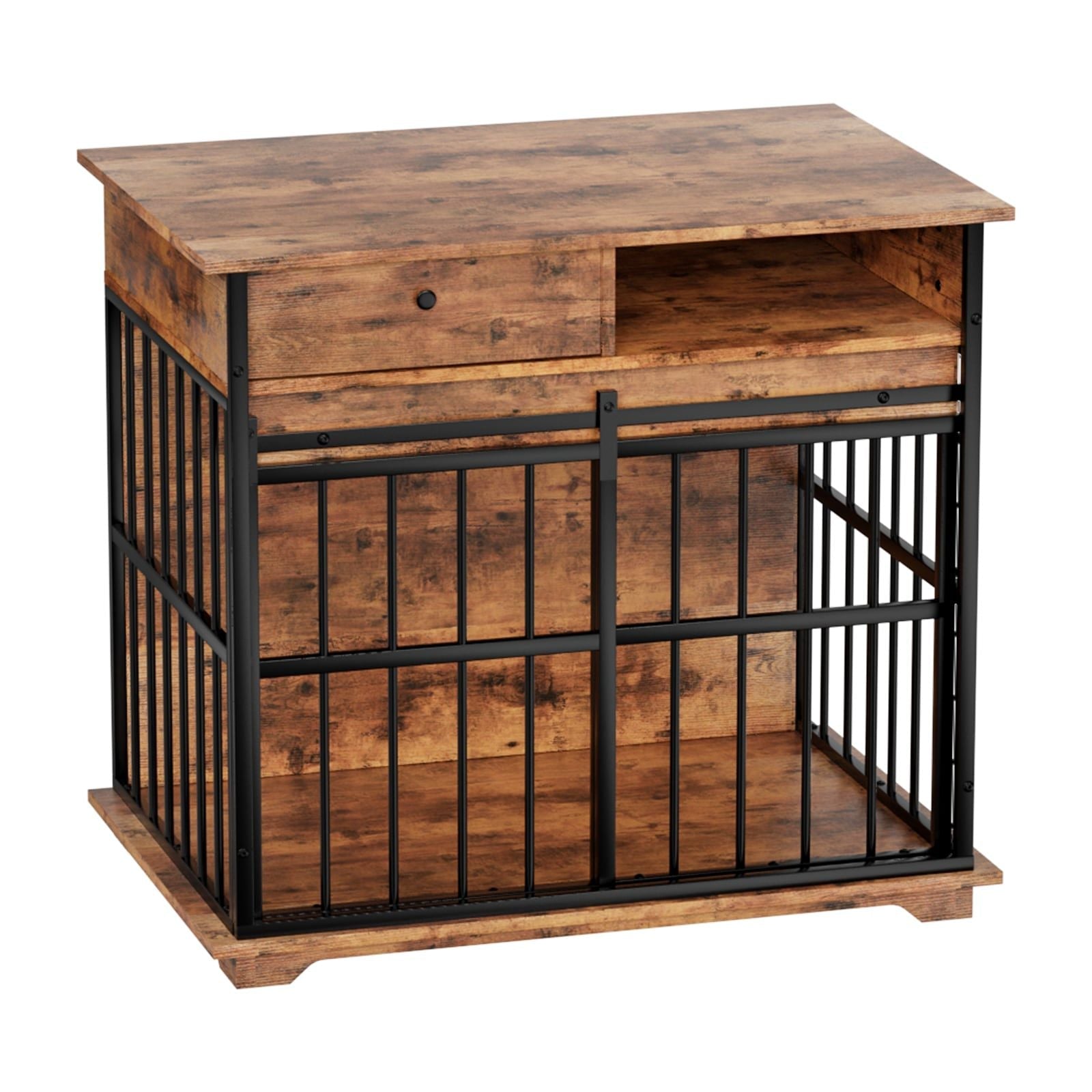 Dog Crate Furniture , Large Dog Cage Furniture with Tray for Medium Large Dogs, Wooden Dog Kennel Furniture - Dog Time Outlet