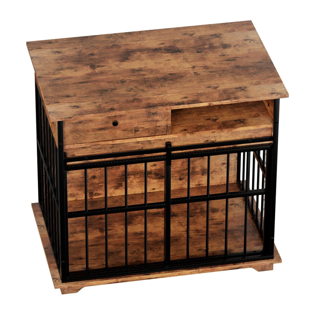 Dog Crate Furniture , Large Dog Cage Furniture with Tray for Medium Large Dogs, Wooden Dog Kennel Furniture - Dog Time Outlet
