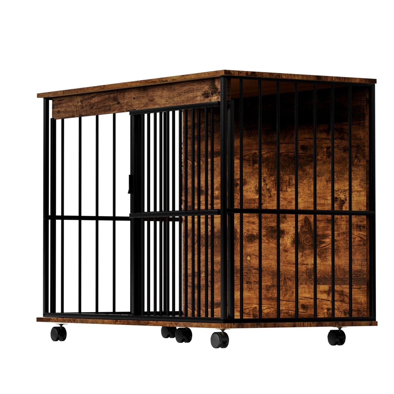 Dog Crate Furniture , Large Dog Cage Furniture with Tray for Medium Large Dogs, Wooden Dog Kennel Furniture - Dog Time Outlet