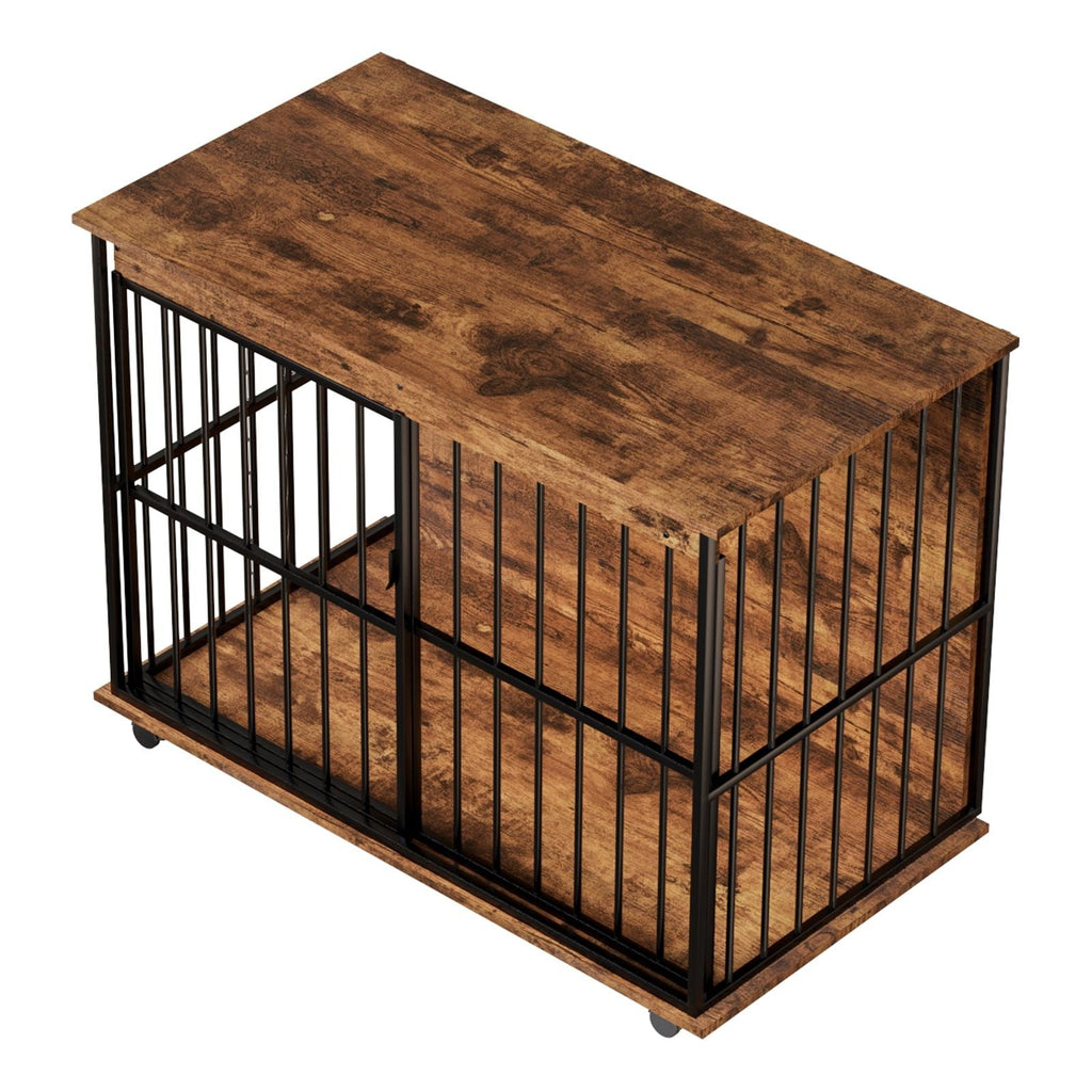 Dog Crate Furniture , Large Dog Cage Furniture with Tray for Medium Large Dogs, Wooden Dog Kennel Furniture - Dog Time Outlet