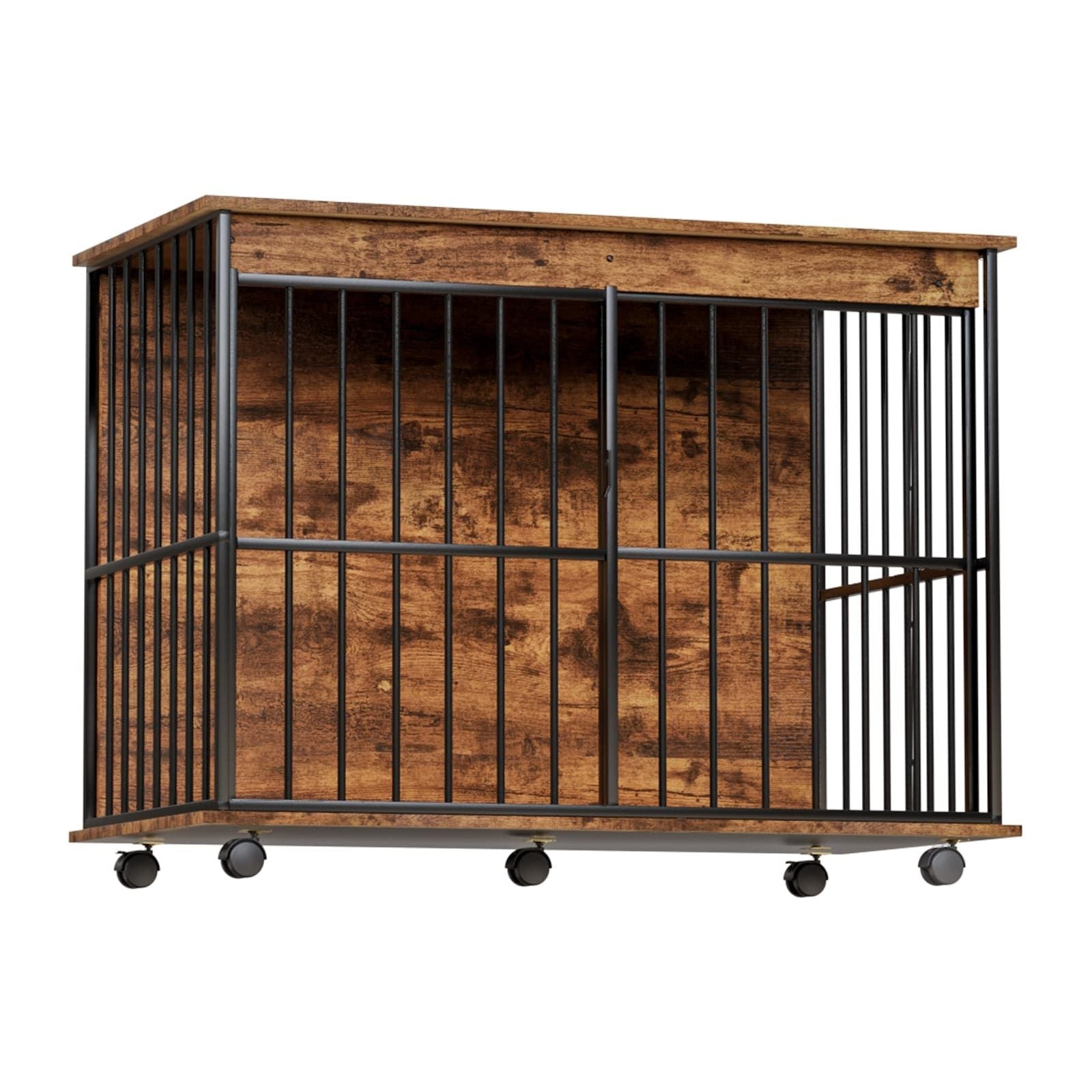 Dog Crate Furniture , Large Dog Cage Furniture with Tray for Medium Large Dogs, Wooden Dog Kennel Furniture - Dog Time Outlet