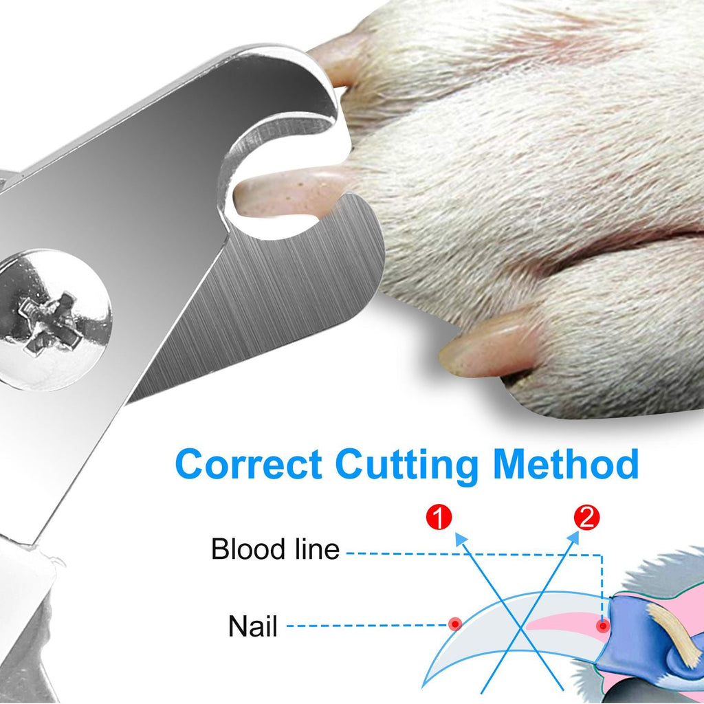 Dog Nail Clippers Pet Cat Nail Toe Trimmer Stainless Steel Grooming Tool Free Nail File Small Medium Large Dogs L Size - Dog Time Outlet