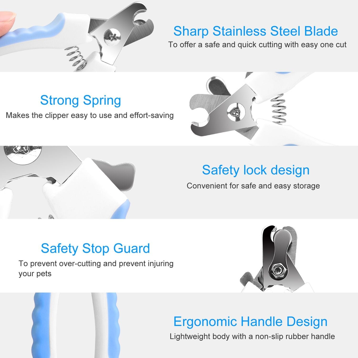 Dog Nail Clippers Pet Cat Nail Toe Trimmer Stainless Steel Grooming Tool Free Nail File Small Medium Large Dogs L Size - Dog Time Outlet