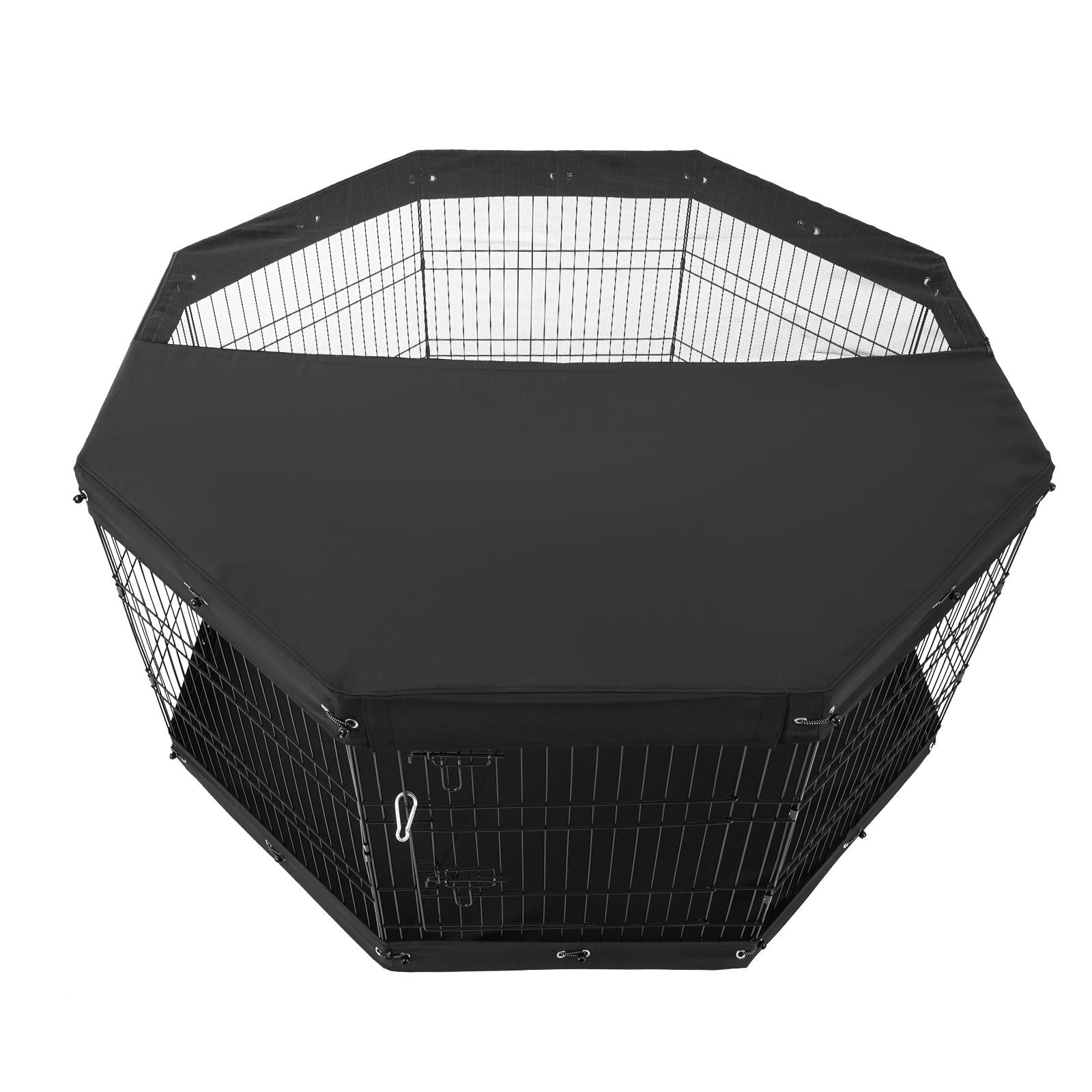 Dog Playpen, 8 Pcs 30"H x 24"W Panels Foldable Metal Pet Exercise Pen, Dog Fence Indoor and Outdoor Pen with Door, Bottom Pad and Top Cover, Pet Playpen for Dogs, Cats, Other Small Animals - Dog Time Outlet