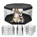 Dog Playpen, 8 Pcs 30"H x 24"W Panels Foldable Metal Pet Exercise Pen, Dog Fence Indoor and Outdoor Pen with Door, Bottom Pad and Top Cover, Pet Playpen for Dogs, Cats, Other Small Animals - Dog Time Outlet