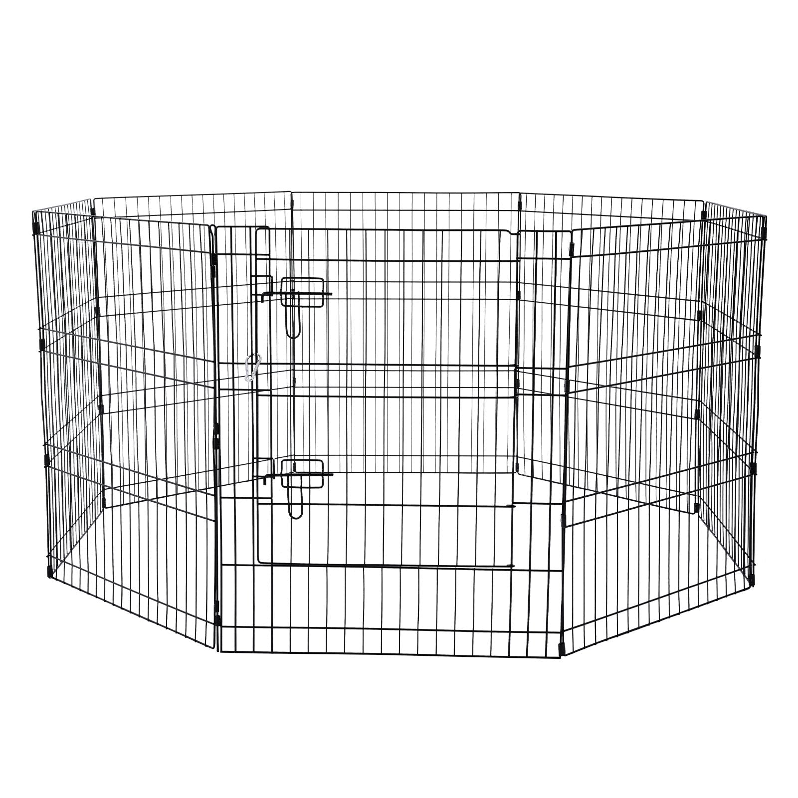 Dog Playpen, 8 Pcs 30"H x 24"W Panels Foldable Metal Pet Exercise Pen, Dog Fence Indoor and Outdoor Pen with Door, Bottom Pad and Top Cover, Pet Playpen for Dogs, Cats, Other Small Animals - Dog Time Outlet