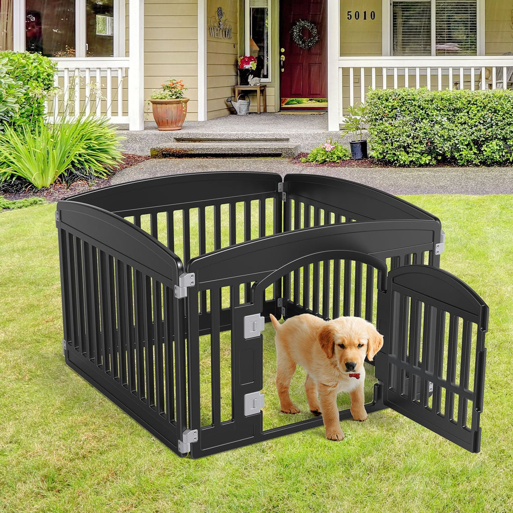 Dog Playpen Safe & Secure Indoor/Outdoor Pet Fence | Folding & Portable | Ideal for Small to Medium Dogs | Easy to Clean - Dog Time Outlet