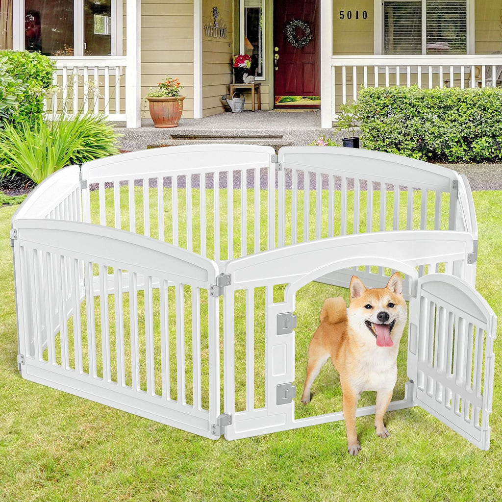 Dog Playpen Safe & Secure Indoor/Outdoor Pet Fence | Folding & Portable | Ideal for Small to Medium Dogs | Easy to Clean - Dog Time Outlet