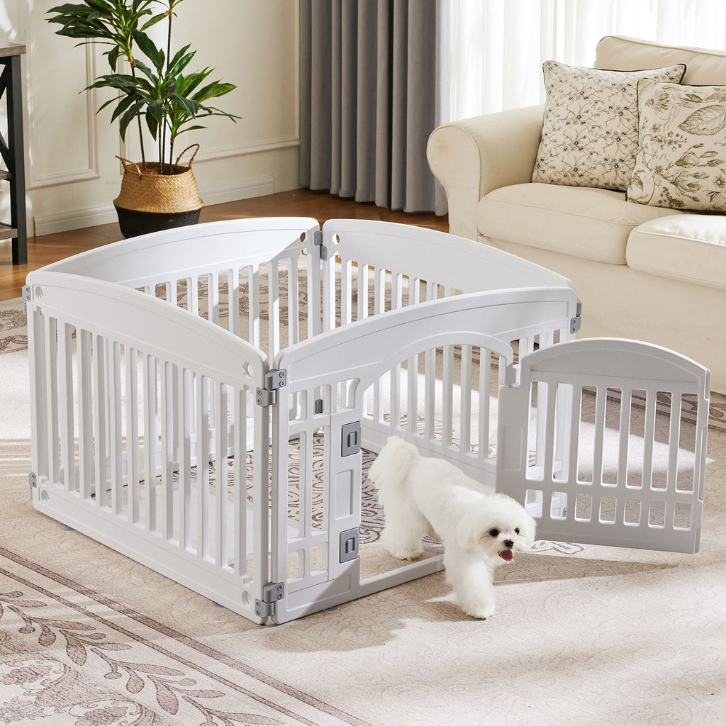 Dog Playpen Safe & Secure Indoor/Outdoor Pet Fence | Folding & Portable | Ideal for Small to Medium Dogs | Easy to Clean - Dog Time Outlet