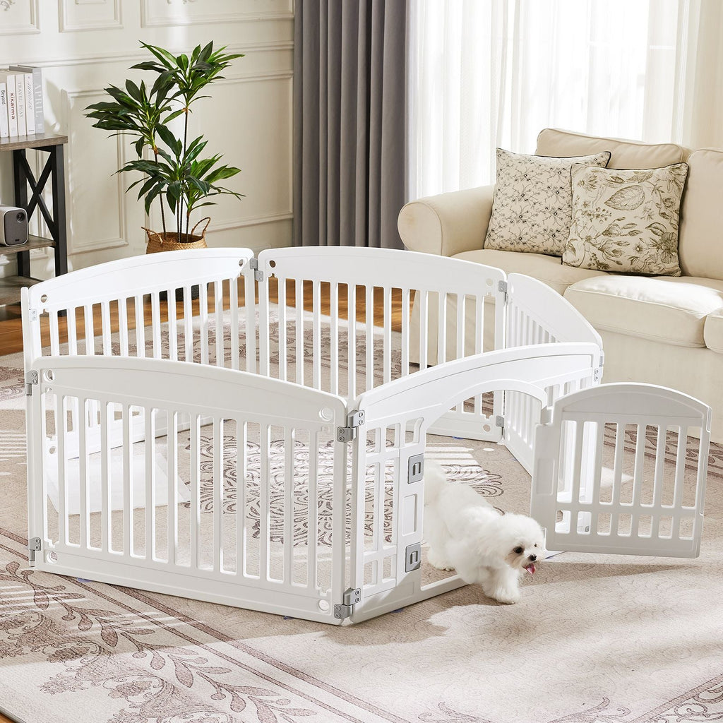 Dog Playpen Safe & Secure Indoor/Outdoor Pet Fence | Folding & Portable | Ideal for Small to Medium Dogs | Easy to Clean - Dog Time Outlet