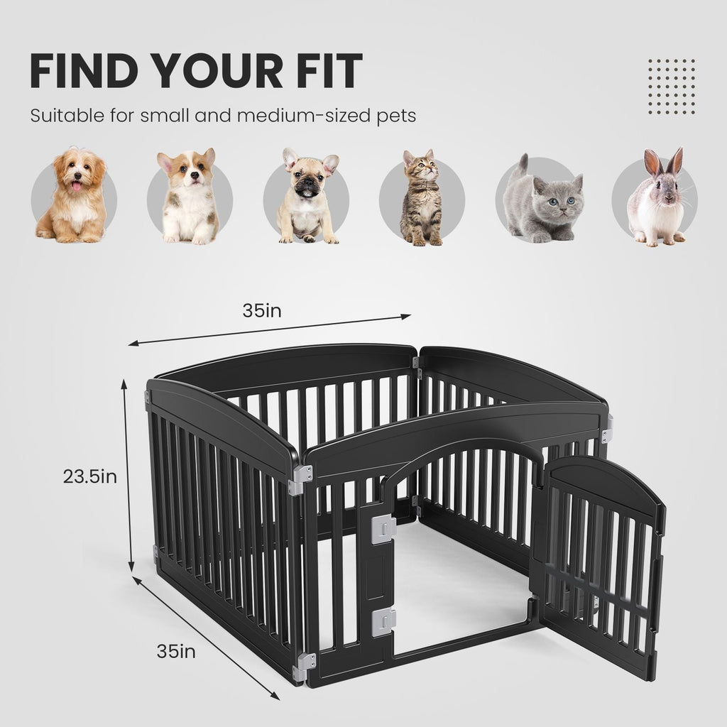 Dog Playpen Safe & Secure Indoor/Outdoor Pet Fence | Folding & Portable | Ideal for Small to Medium Dogs | Easy to Clean - Dog Time Outlet