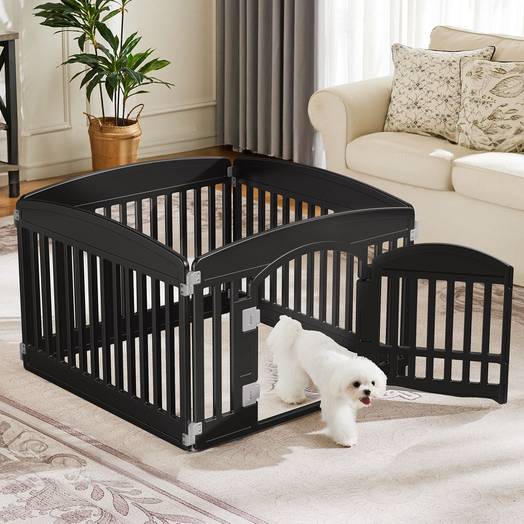 Dog Playpen Safe & Secure Indoor/Outdoor Pet Fence | Folding & Portable | Ideal for Small to Medium Dogs | Easy to Clean - Dog Time Outlet