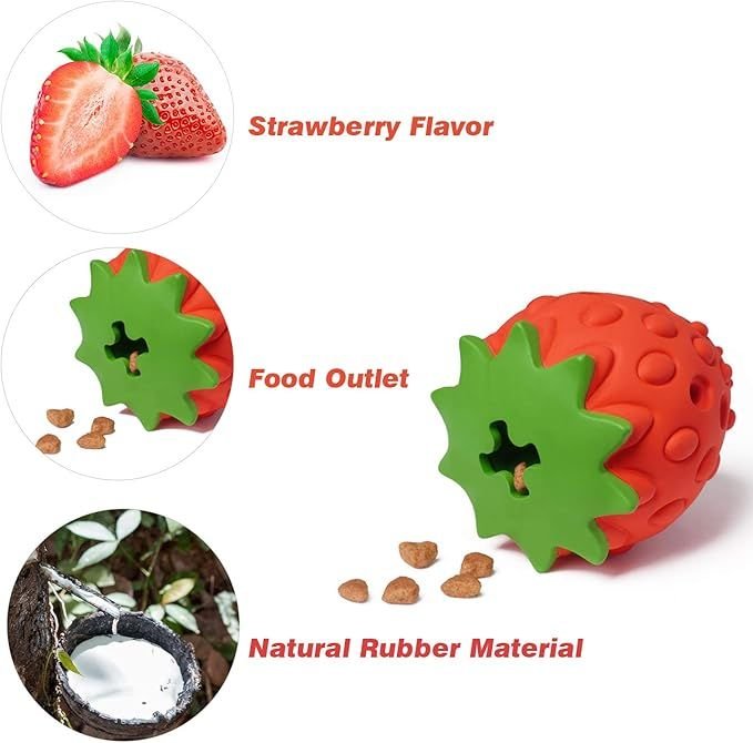Dog Puzzle Toys Rubber Chew Food Dispensing Toy for Teeth Cleaning Dog Ball Toy Interactive Enrichment Toys for Puppy, Small, Medium, Large Breeds - Dog Time Outlet