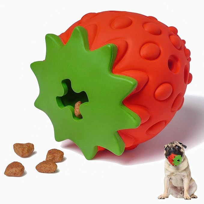 Dog Puzzle Toys Rubber Chew Food Dispensing Toy for Teeth Cleaning Dog Ball Toy Interactive Enrichment Toys for Puppy, Small, Medium, Large Breeds - Dog Time Outlet