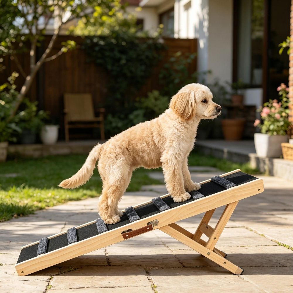 Dog Ramp with Non - Slip and Adjustable Height 39.3 X 15.7 X 1.8 in - Dog Time Outlet