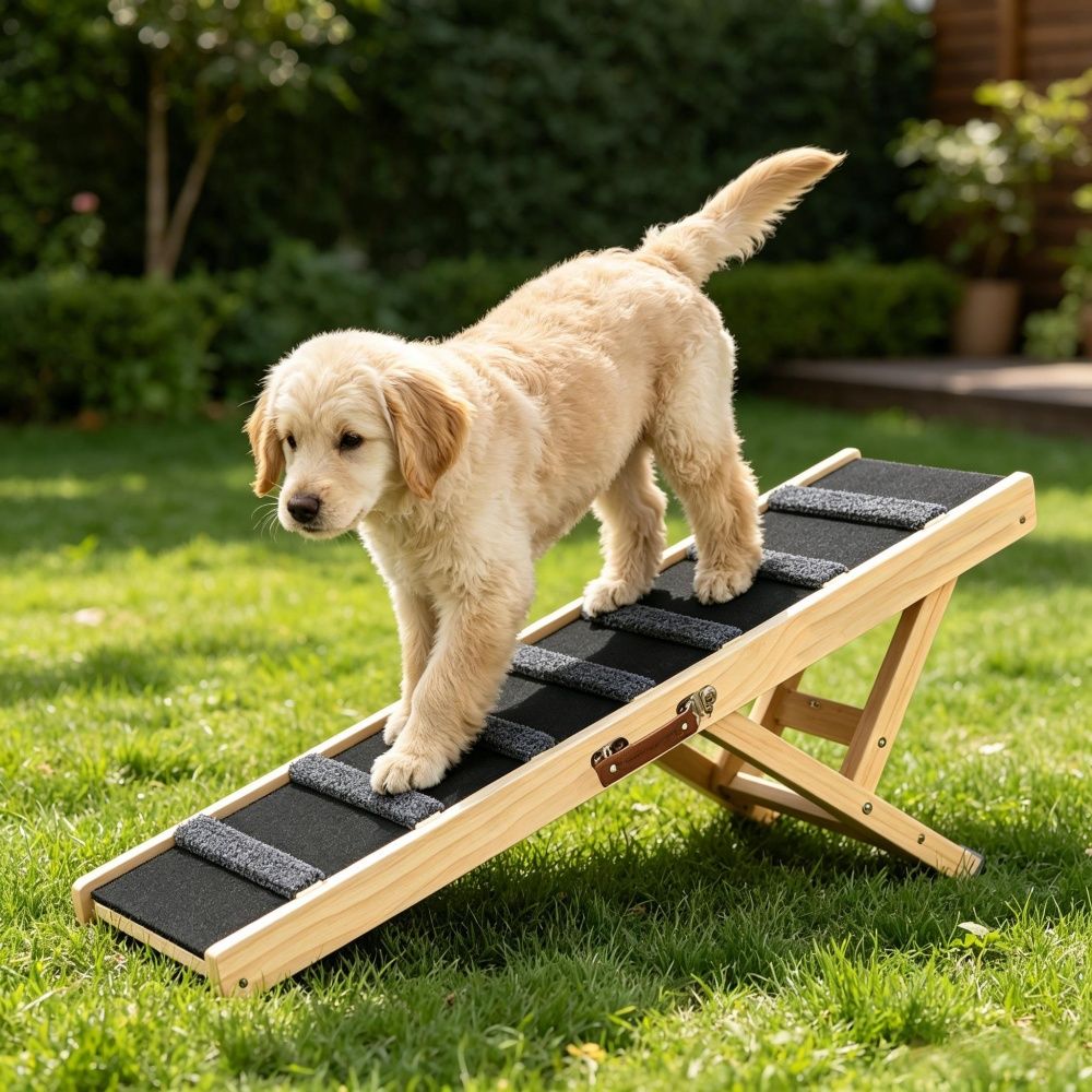 Dog Ramp with Non - Slip and Adjustable Height 39.3 X 15.7 X 1.8 in - Dog Time Outlet