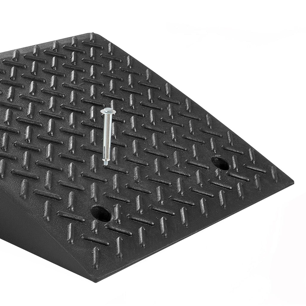 Driveway Curb Ramp, 7000 lbs Load Capacity, 7 Inches Rise Height Heavy Duty Curbside Bridge Ramp with Drainage Tank for Wheelchairs, Strollers, Motorcycles, Cars, Lawn Mowers & Trailers, 2 Pack - Dog Time Outlet