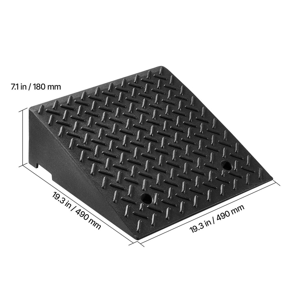 Driveway Curb Ramp, 7000 lbs Load Capacity, 7 Inches Rise Height Heavy Duty Curbside Bridge Ramp with Drainage Tank for Wheelchairs, Strollers, Motorcycles, Cars, Lawn Mowers & Trailers, 2 Pack - Dog Time Outlet
