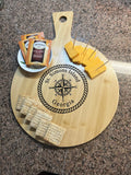 Easy Pizze Cheesee Board: Round Serving Tray with Handle - Dog Time Outlet