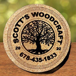 Fanciful Personal Cork Coasters for wedding tables with names or designs & dates - Dog Time Outlet