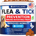 Flea and Tick Prevention for Dogs Chewables Natural Flea Treatment Supplement for Small & Large Dogs with Vitamins Immune Support Chews Pest Defense Oral Pills 120 Soft Treats Made in USA - Dog Time Outlet