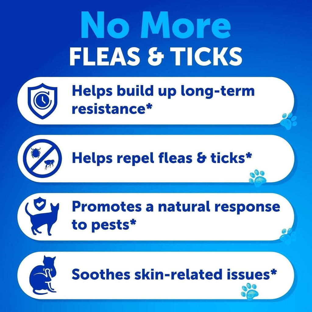 Flea Treatment for Cats Natural Flea and Tick Prevention Supplement for Cats Kittens Chewable Daily Oral Pills with Vitamins 135 Soft Chews Skin & Coat Dental treats Digestion - Dog Time Outlet